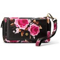 Evelatus "Eco Leather Zipper Wallet" Flower Black