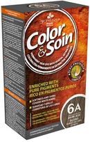  COLOR&SOIN ilgalaikiai plaukų dažai be agresyvių medžiagų, Nr. 6A, tamsi pelenų blondinės spalva, 135 ml