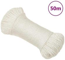 Darbo virvė, baltos spalvos, 3mm, 50m, polipropilenas