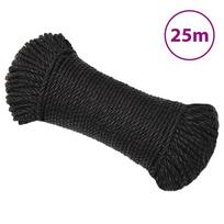 Darbo virvė, juodos spalvos, 6mm, 25m, polipropilenas