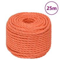 virve 10mm - Darbo virvė, oranžinės spalvos, 10mm, 25m, polipropilenas - 1 nuotrauka