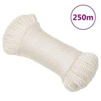 Darbo virvė, baltos spalvos, 6mm, 250m, polipropilenas