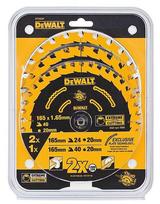 DEWALT pjovimo diskai Extreme DT10397-QZ 3 vnt 165x20 24T/40T
