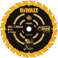 diska pjovimo - Pjovimo diskas medienai DeWalt Extreme; 184x1,65x16,0 mm; Z24; 5° - 1 nuotrauka