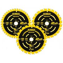 pjovimo diskas 165x20 - DEWALT pjovimo diskai Extreme DT10397-QZ 3 vnt 165x20 24T/40T - 2 nuotrauka