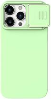 apple iphone 15 pro deklas silicone - Nillkin CamShield Silky Silicone Apple iPhone 15 Pro Max šviesiai žalias - 1 nuotrauka