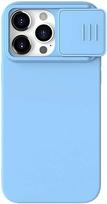 apple iphone 15 pro deklas silicone - Nillkin CamShield Silky Silicone Apple iPhone 15 Pro Max šviesiai mėlynas - 1 nuotrauka