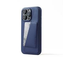 Mujjo Wallet Leather Case for iPhone 16 Pro Max - Blue