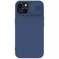 iphone 15 deklas silicone - Nillkin CamShield Silky Silicone Apple iPhone 15 Plus tamsiai mėlynas - 2 nuotrauka