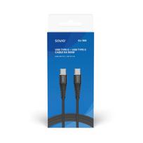 usb c 100w laidas - Savio CL-160 USB kabelis 2 m USB 2.0 USB C - USB C Juoda - 4 nuotrauka