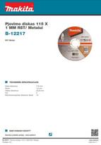 pjovimas metale - Pjovimo diskas  115 X 1 MM RST/ Metalui Makita B-12217 - 3 nuotrauka