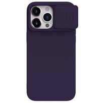 apple iphone 15 pro deklas silicone - Nillkin CamShield Silky Silicone Apple iPhone 15 Pro Max tamsiai violetinis - 2 nuotrauka