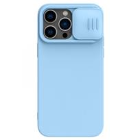 apple iphone 15 pro deklas silicone - Nillkin CamShield Silky Silicone Apple iPhone 15 Pro Max šviesiai mėlynas - 3 nuotrauka