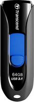 64gb usb - Transcend JetFlash 790 64GB Black/Blue (Juodas/Mėlynas) - 1 nuotrauka