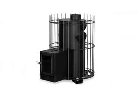 Kietojo kuro pirties krosnelė Kalvis PR3-SN, 10 kW, juoda