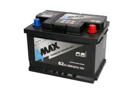 4MAX BAT62/550R/4MAX 12V 62Ah 550A D+