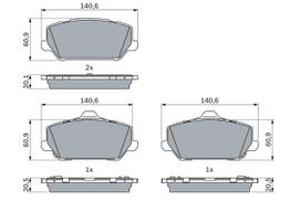 BOSCH 0 986 424 954 Brake pad set