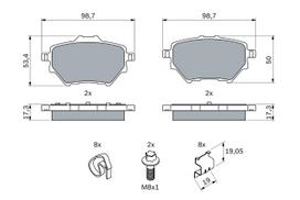 BOSCH 0 986 494 998 Brake pad set