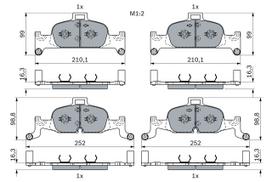 BOSCH 0 986 424 432 Brake pad set