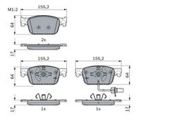 BOSCH 0 986 424 433 Brake pad set