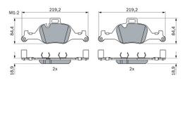 BOSCH 0 986 424 849 Brake pad set