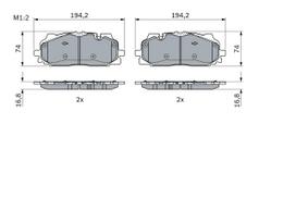 BOSCH 0 986 424 429 Brake pad set