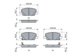 BOSCH 0 986 424 896 Brake pad set
