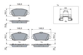 BOSCH 0 986 424 862 Brake pad set