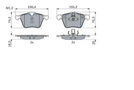 BOSCH 0 986 424 125 Brake pad set