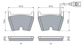 BOSCH 0 986 424 613 Brake pad set