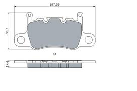 BOSCH 0 986 424 605 Brake pad set