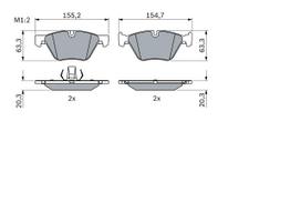 BOSCH 0 986 424 621 Brake pad set