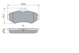 BOSCH 0 986 424 877 Brake pad set