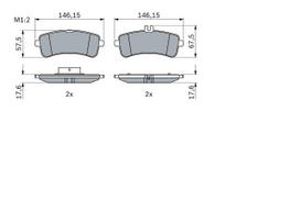 BOSCH 0 986 494 763 Brake pad set