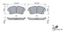 BOSCH 0 986 424 871 Brake pad set