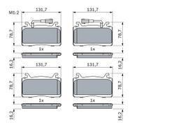 BOSCH 0 986 424 851 Brake pad set