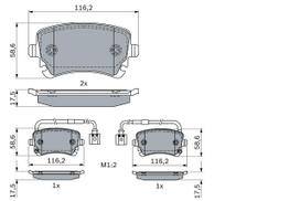 BOSCH 0 986 424 057 Brake pad set