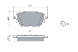 BOSCH 0 986 424 889 Brake pad set