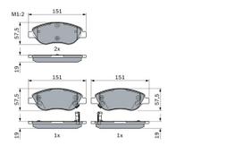 BOSCH 0 986 424 042 Brake pad set