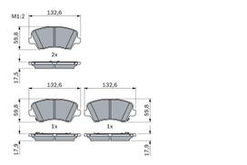 BOSCH 0 986 424 863 Brake pad set