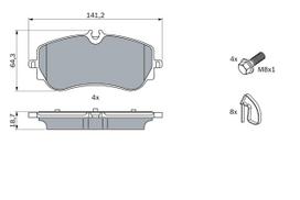 BOSCH 0 986 424 875 Brake pad set