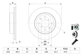BOSCH 0 986 479 E75 Brake Disc