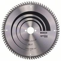 Pjovimo diskas medienai Bosch OPTILINE WOOD; 251x3,2x30,0 mm; Z80; 15°