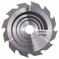Pjovimo diskas medienai Bosch OPTILINE WOOD; 190x2,6x30,0 mm; Z12; 15°