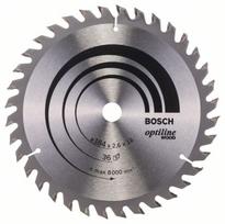 Pjovimo diskas medienai Bosch OPTILINE WOOD; 184x2,6x16,0 mm; Z36; 15°
