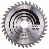 Pjovimo diskas medienai Bosch OPTILINE WOOD; 180x2,6x30,0 mm; Z36; 15°