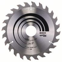 Pjovimo diskas medienai Bosch OPTILINE WOOD; 165x2,6x30,0 mm; Z24; 15°