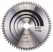 pjovimo diskas medienai - Pjovimo diskas medienai Bosch OPTILINE WOOD; 250x3,2x30,0 mm; Z60; -5° - 1 nuotrauka