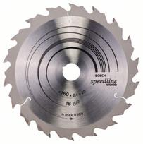 Pjovimo diskas medienai Bosch SPEEDLINE WOOD; 160x2,4x20,0 mm; Z18; 15°