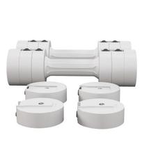 svoriu rinkinys - SPORTNOW 2 x 2,5 kg hanteliai, reguliuojamo svorio hanteliai, 1,1/1,8/2,5 kg vienam hanteliui, plastikinis korpusas, pritaikytas grindims, moterims ir vyrams, baltos spalvos - 1 nuotrauka